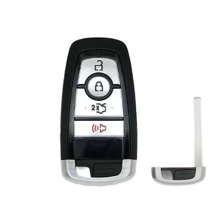 Keyless Factory KeylessFactory: 2017-2019 Ford 4-Button Smart Key SHELL only w/ Insert Key SKS-FD-055